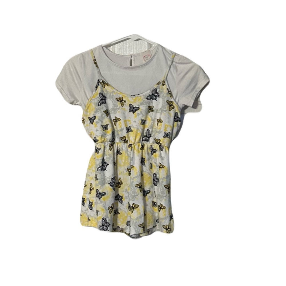 Kids Butterfly Print Romper Set